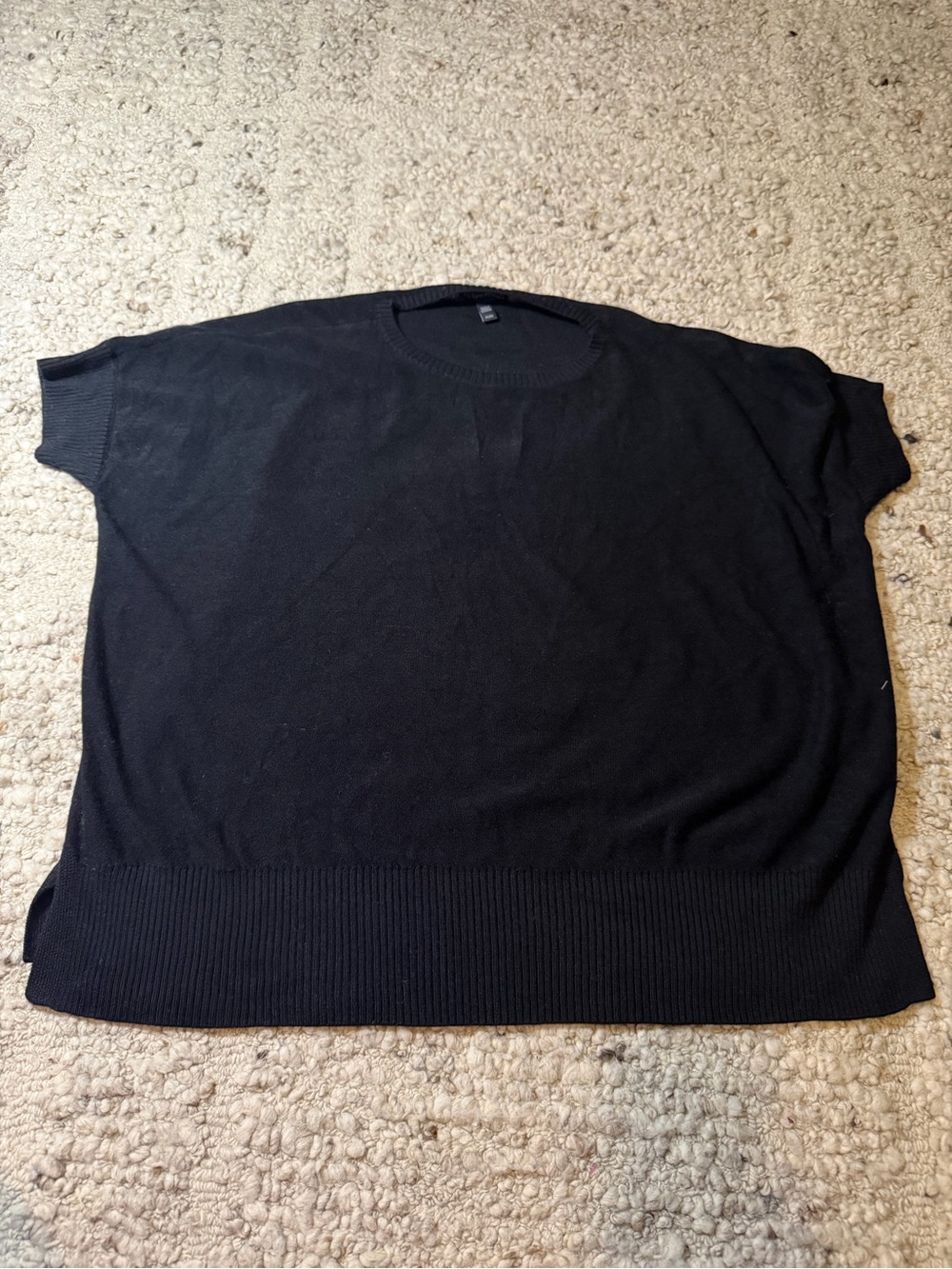 Eileen Fisher Black Knit Short Sleeve Top